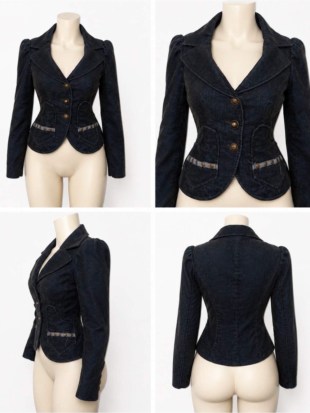 & Other Stories Navy Corduroy Tailored Blazer